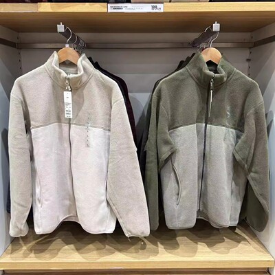 日系秋冬男女款摇粒绒拉链茄克夹克抓绒衣外套撞色469956 462028