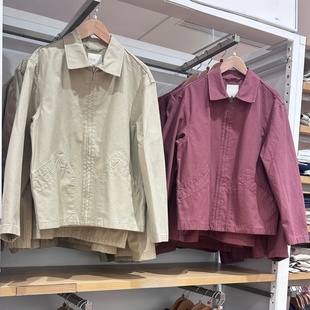 春季男装女装休闲拉链翻领茄克外套底特律纯棉休闲纯色夹克484249