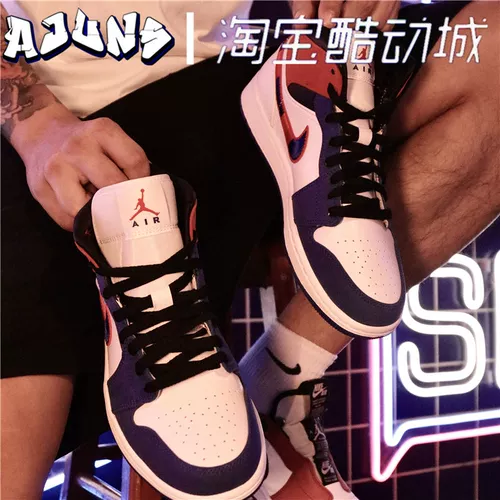 JORDAN 1 середина AJ1 Black and Orange Buck Depound Gassaption Mid Top Basketball Shoes 554724-132 852542