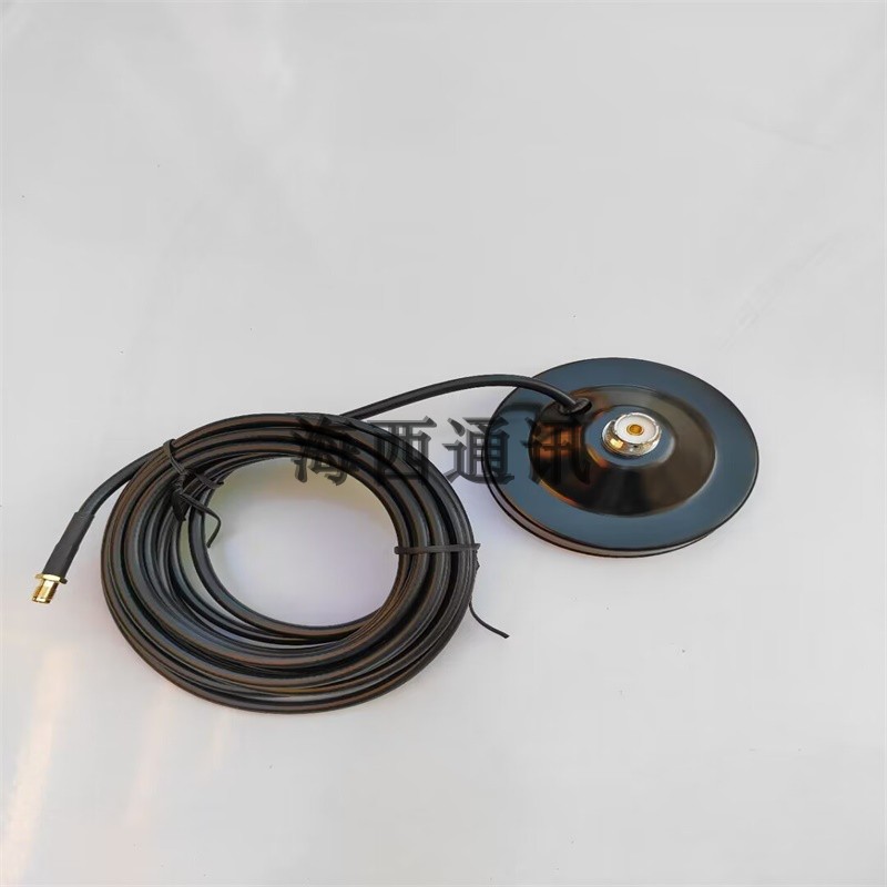 车载电台天线吸盘底座SMA母头铜线50-3低损耗车载吸顶磁吸座9CM