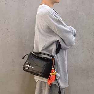 欧洲站罗家Puzzle Biker几何包真皮女包单肩hobo腋下包手提机车包