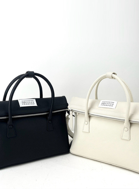 欧洲站5ACMM6马吉家真皮女包手提单肩斜挎波士顿牛皮大容量托特包