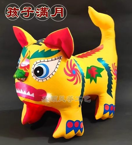 纯手工布老虎送老外满月百岁礼物