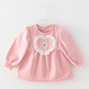 宝宝外穿防脏可爱围裙婴儿吃饭防水反穿衣儿童幼儿园秋冬长袖 罩衣