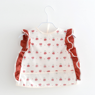 宝宝洋气外穿夏季 围兜婴儿辅食防水罩衣儿童吃饭防脏反穿衣无袖