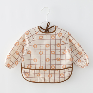 全身防水儿童辅食护衣婴儿吃饭防油饭兜宝宝外穿围兜春秋防脏罩衣