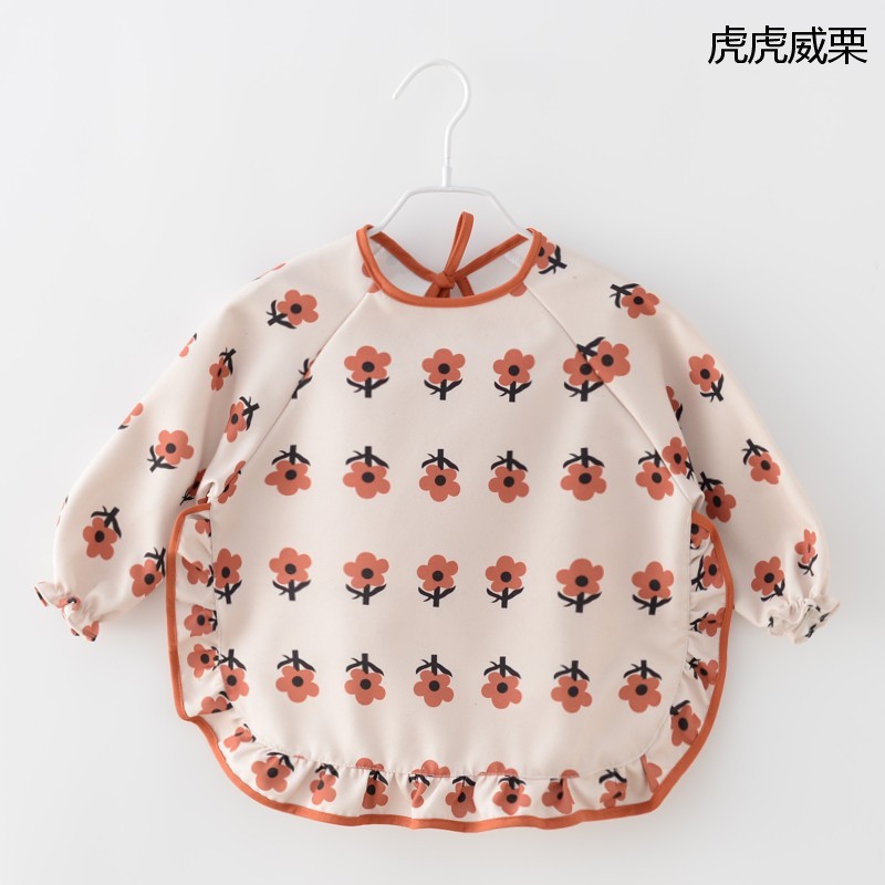 宝宝长袖围裙防脏反穿衣