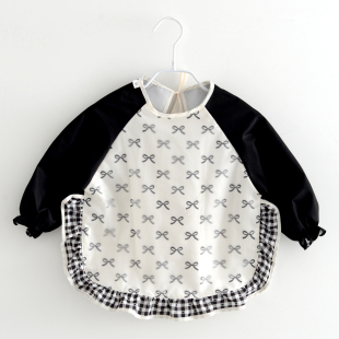 婴儿防油吃饭罩衣秋冬儿童防水反穿衣宝宝新款 外穿护衣防脏围兜