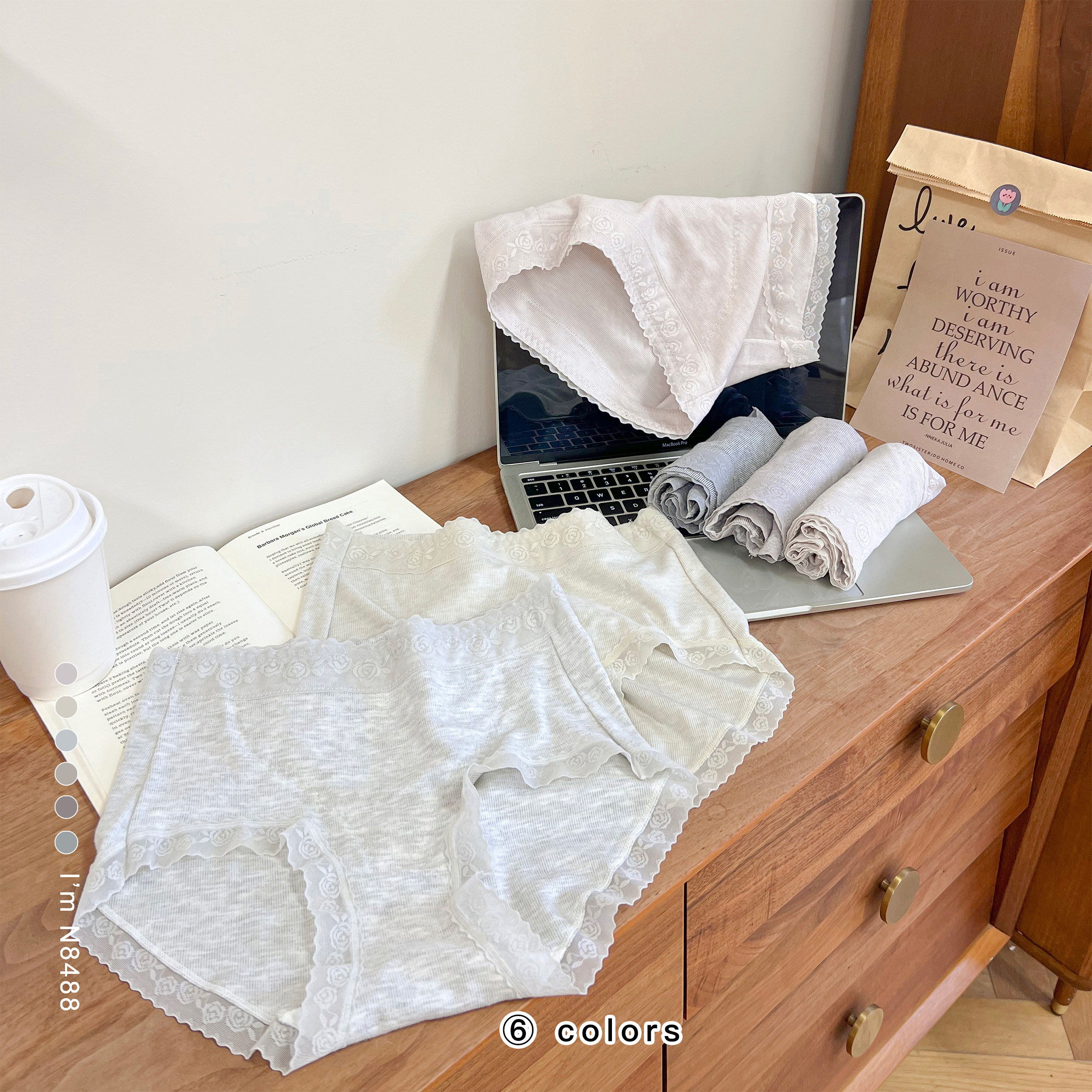 《仙仙专属》加宽纯棉底裆软糯蕾丝花边包臀女士内裤三条装N8488