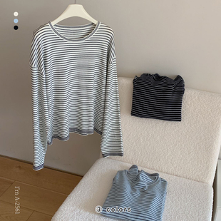 九分懒 A2561 条纹羊毛衫