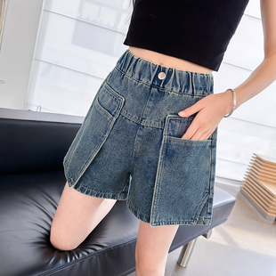 女童牛仔短裤夏装2026新款洋气时髦裤子夏季休闲中大童五分裤外穿