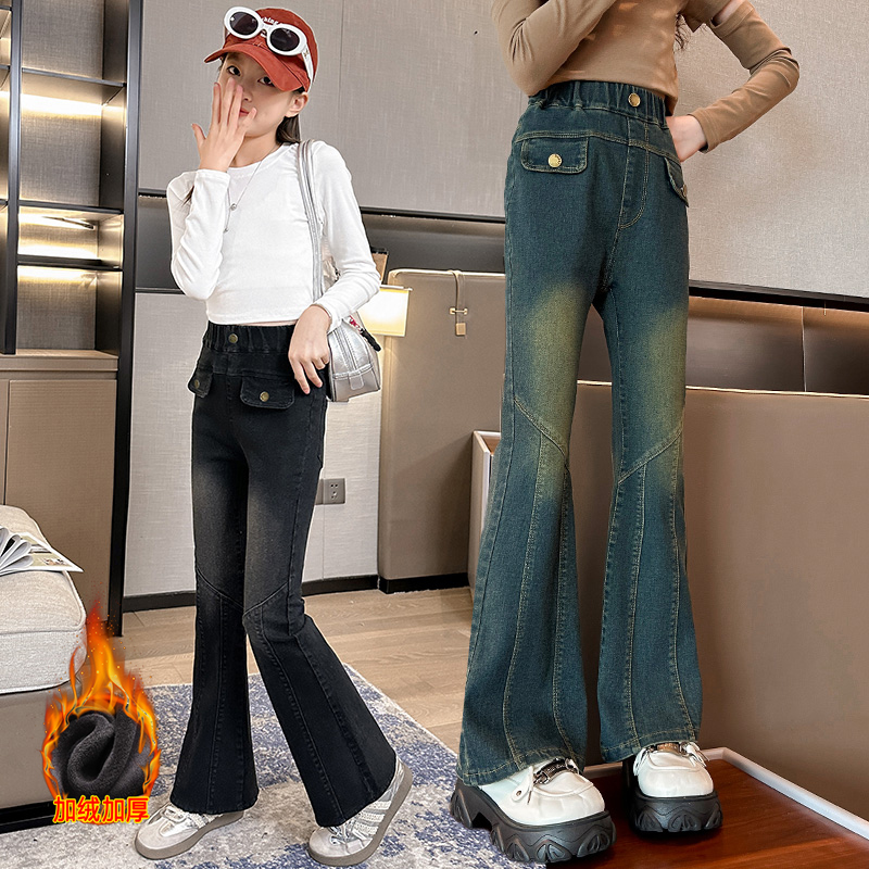 洋气秋冬款长裤时髦喇叭中大童装