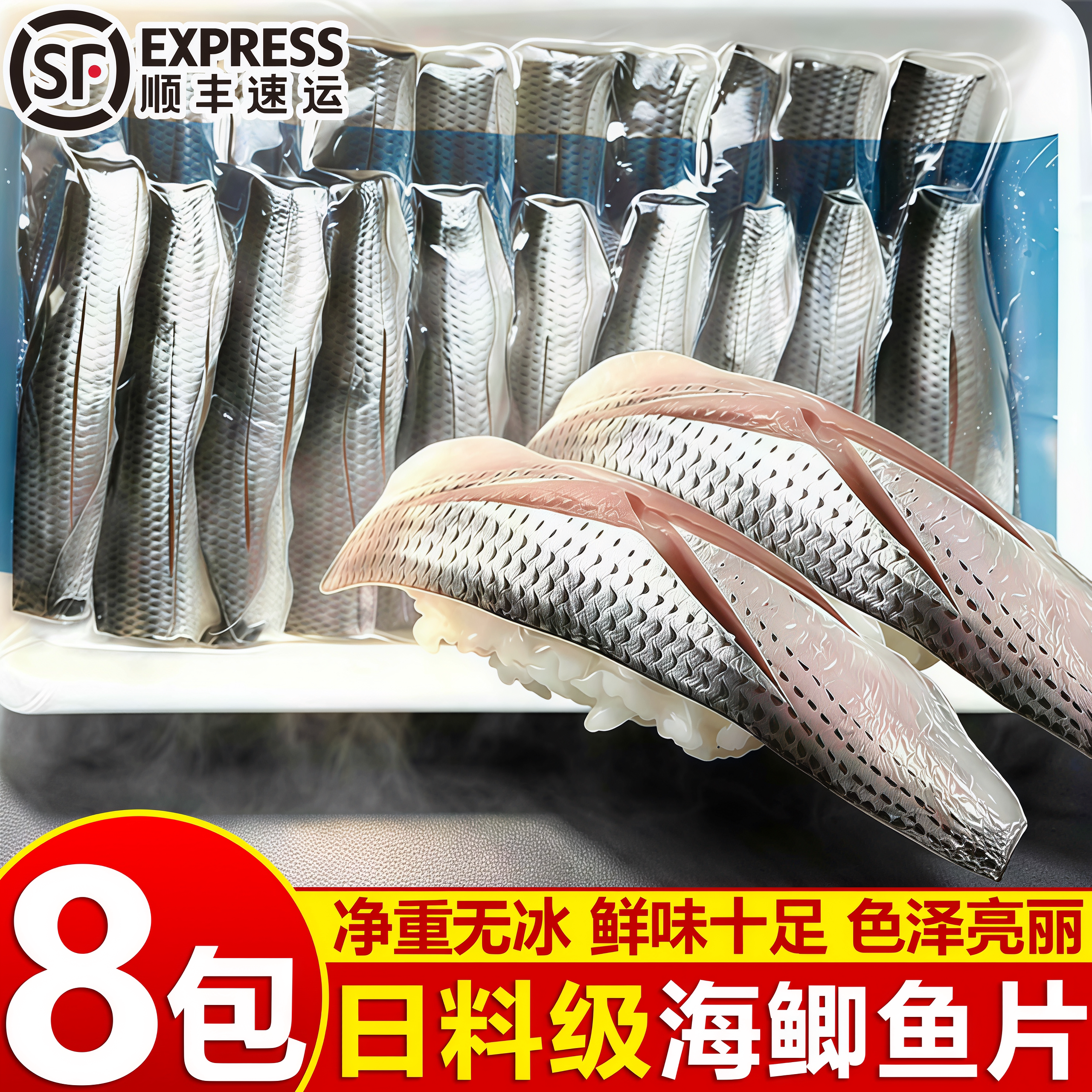 无冰海捕海鲫鱼片刺身日料批发
