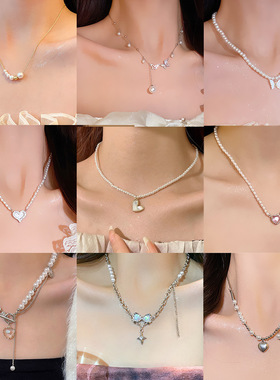 珍珠项链女百搭小众轻奢高级感串珠毛衣链ins风新款气质项饰