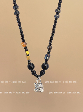 新中式设计感复古项链女时尚轻奢气质高级感百搭小众毛衣链项饰品