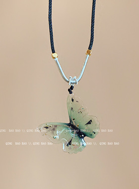 24年新款新中式蝴蝶吊坠项链女时尚气质百搭高级感小众锁骨链项饰