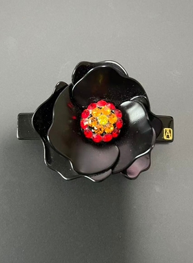 法国亚历山大发饰山茶花花朵发夹