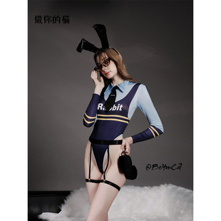做你 可爱兔子警官cos制服约会禁欲系性感连体衣 猫：兔sir夜巡