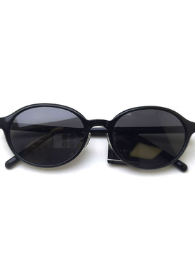 YIFU逸夫Y034复古风小圆形太阳镜男女通用黑色镜架小众高格调墨镜