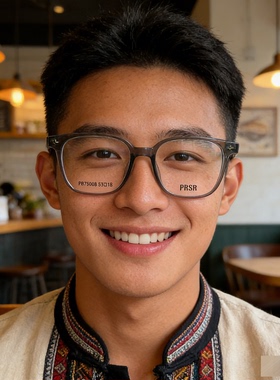 PRSR帕莎PB75008透明灰色方形镜框眼镜架男女通用超轻舒适网红款