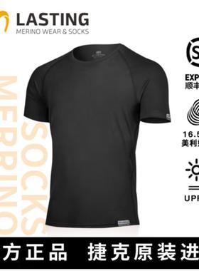 捷克原装进口Lasting美利奴羊毛短袖可机洗圆领T恤不扎打底QUIDO