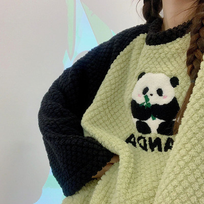 淳织芯女珊瑚绒加绒加厚家居服