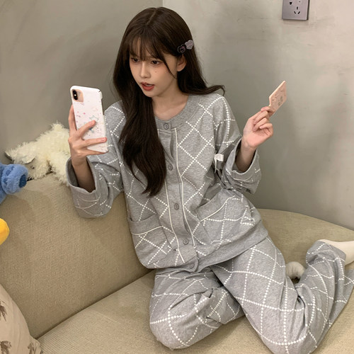 春秋薄款女开衫可外穿家居服