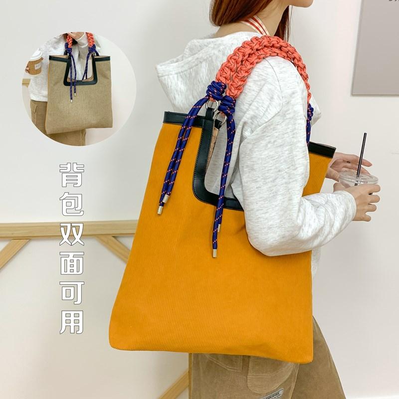 时尚大容量手提单肩女布包洋气