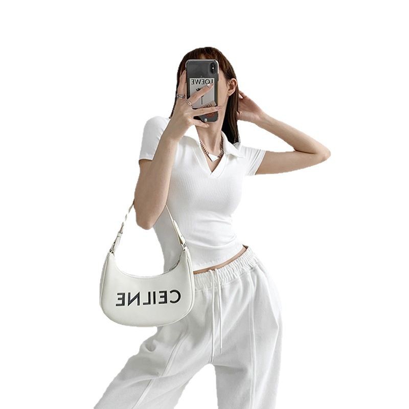 辣妹短袖女薄款2025新款夏季紧身休闲V领上衣潮ins短款polo衫T恤图片