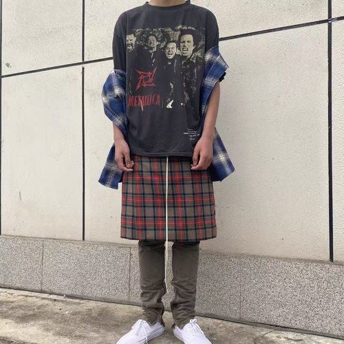 【现货速发】Metallica四脸vtg短袖水洗底板FOG白墨直喷纯棉T恤高