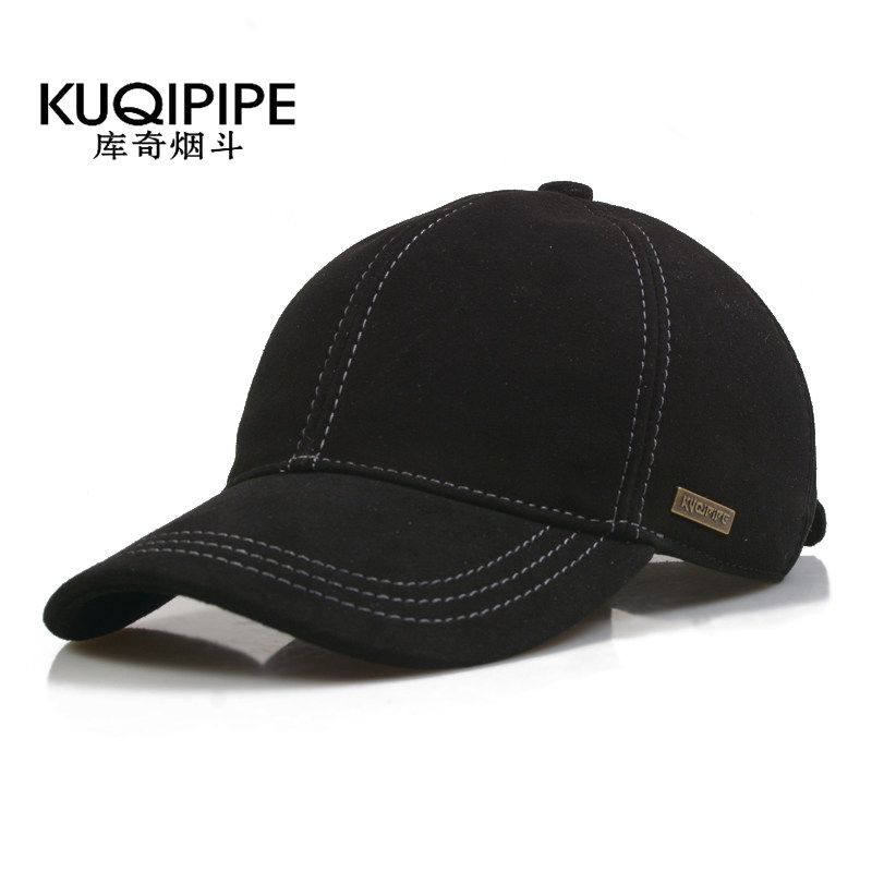 羊皮棒球帽字母男女潮时尚真皮中青年春秋欧美休闲鸭舌帽街头薄款