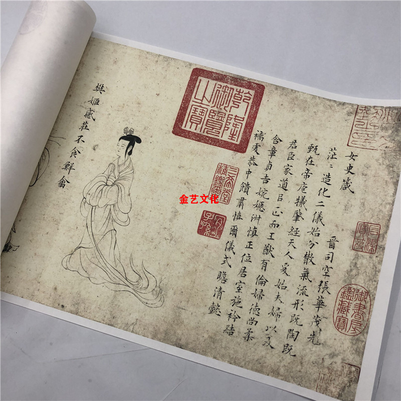 顾恺之女史箴图宋摹白描本1:1真迹高清复制艺术微喷宣纸789*36.5