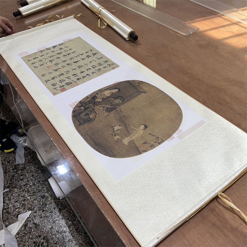 宋 李嵩 骷髅幻戏图 宋代斗方风俗画真迹微喷复制临摹学习装饰画