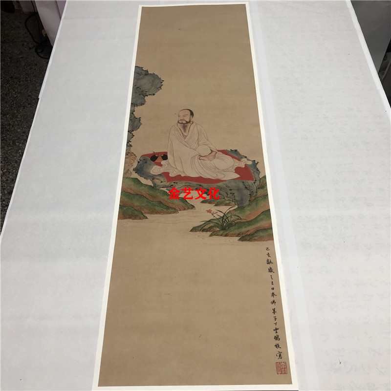 明 丁云鹏 达摩图 古代名家佛像人物工笔国画立轴高清微喷装饰画
