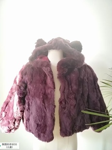 童装獭兔毛马甲貂皮大衣女龙猫皮草红色皮草外套貂绒冬狐狸毛真毛