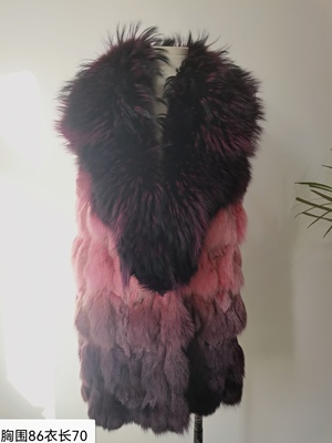 狐狸毛獭兔毛皮草粉色皮草貂皮外套龙猫皮草牛角大衣貂皮马甲冬季