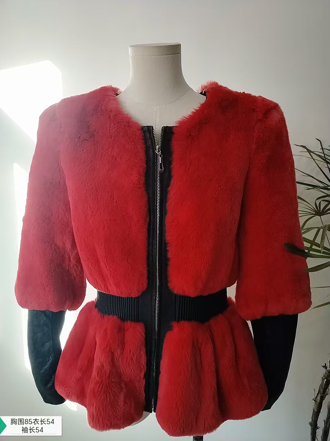 水貂马甲貂毛红色大衣外套女法式高级感大摆皮草皮衣獭兔毛小香风