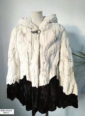 獭兔毛马甲貂皮大衣女龙猫皮草白色东外套通勤风貂绒貂狐狸毛真毛