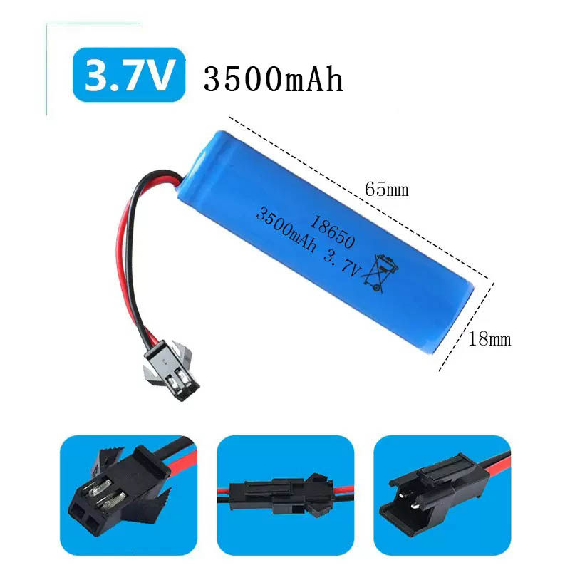 SM大容量鲨鱼飞车电池玩具电池3.7V18650充电锂电池3500mAh可定制