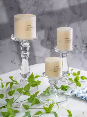 European-style glass candlestick ornaments Nordic romantic candlelight dinner Home aromatherapy candles Creative decoration Wedding props