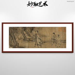 赵孟頫陶渊明归去来兮辞壁画仿古新中式书房装饰画茶室背景墙挂画