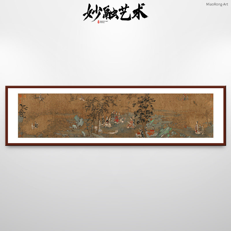 阆苑女仙图古画仿古壁画新中式餐厅装饰画酒店卧室背景墙挂画仿古