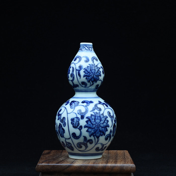 小件青花葫芦瓶手绘景德镇青花瓷花瓶手工陶瓷工艺品古典家装摆件