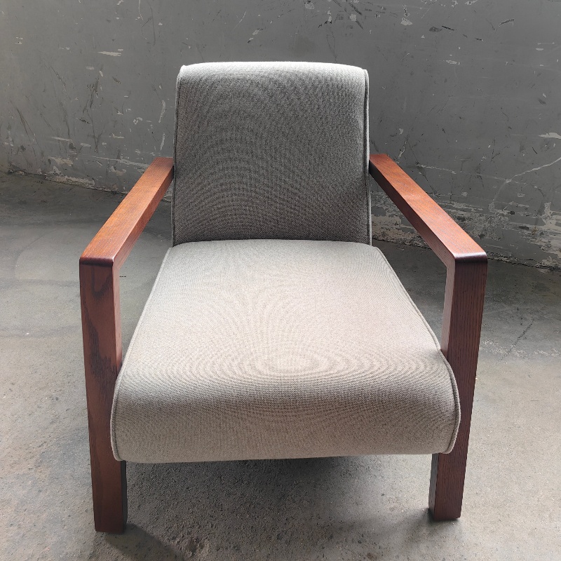 工厂出口正品单人现代简约北欧实木沙发椅扶手椅休闲喝茶看书椅