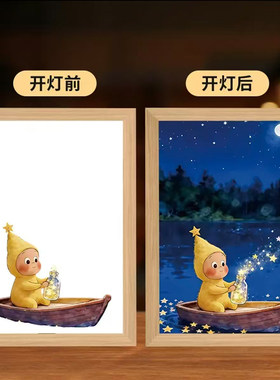 星星人灯光画发光氛围灯
