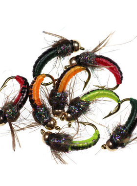 飞钓毛钩冰丝若虫钩沉水铜头若虫 Caddis Nymph 石蚕蛾昆虫拟饵