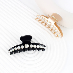 亚历山大同款月华大号珍珠鲨鱼夹 10.8cm醋酸全扎后脑勺抓夹发夹