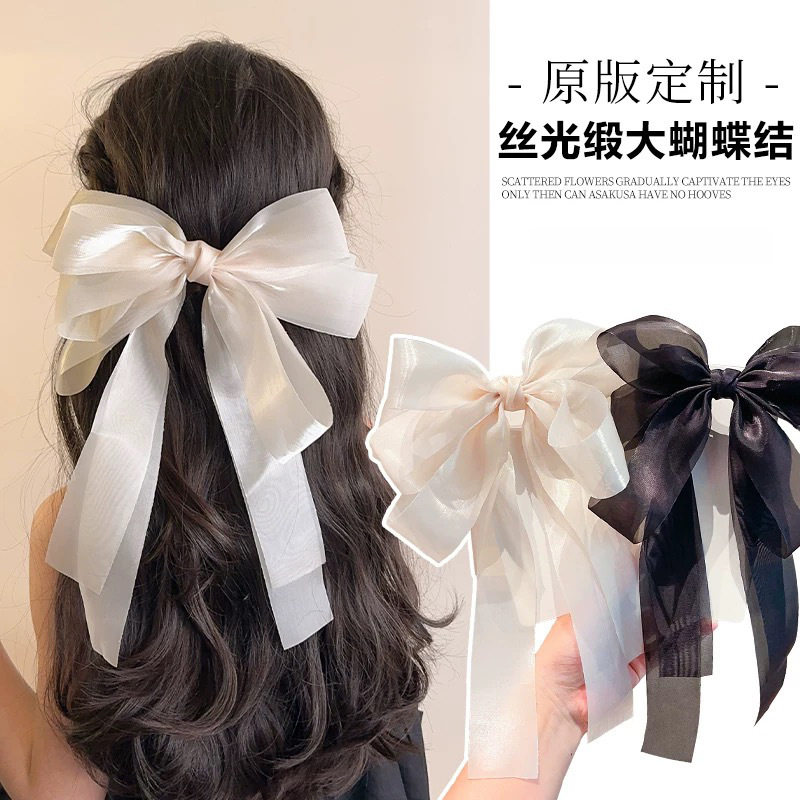 大蝴蝶结发饰发夹女2025新款感弹簧夹后脑勺头发夹子头饰发卡