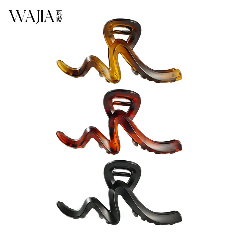 Wjia新款磨砂树脂抓夹塑料超大号鲨鱼夹发量多女后脑勺夹发饰发夹