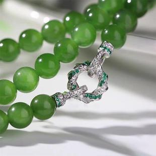 925镀银珍珠项链延长扣18K金珠链万能双头连接扣满钻镶嵌手链扣头